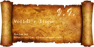 Vollár Ilona névjegykártya